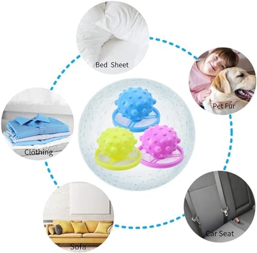 Image of 1Pc Yellow Pet Hair Remover for Laundry Reusable Hair Catcher,Pet Hair Remover Laundry， Laundry Float Trap Mesh Bag Washing Machine Hair Filter Washer Portable Hair Remover Washing Balls Lint Remover