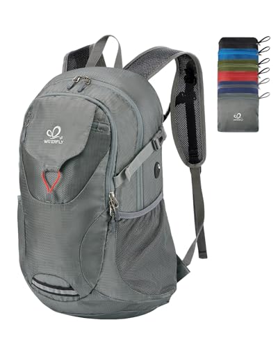 WATERFLY Lightweight Packable Hiking Backpack, 30L Day Pack Grey