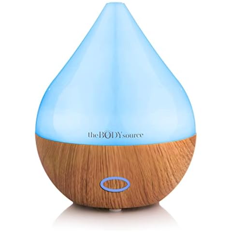 The Body Source® Aroma Diffuser for Essential Oils with 7 Colour LED Lights, Cool Mist Ultrasonic Humidifier for Home Cover