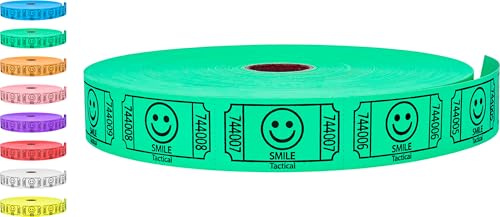 Tacticai 2000 Raffle Tickets, Smile, Green (1 of 8 Colors),