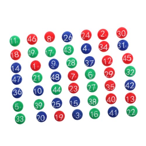 Gogogmee Bolas de Lotería para Máquina Mark Six Compatibles Bolas Plásticas Numeradas de Colores Brillantes para Sorteos Bingo Repuesto Fácil de Manejar
