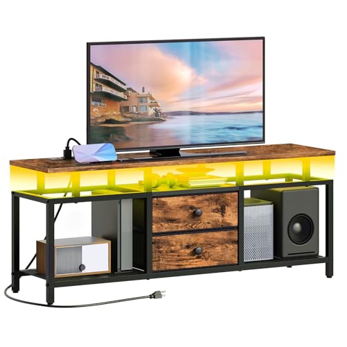YATINEY TV-Schrank, für Fernseher bis zu 45'', TV Board mit Ladestation...