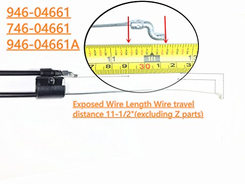YUESUO STOP-CONTROL-CABLE-946-04661-746-04661 Replace -fits MTD-TROY-BILT-21-034-DECK- 74604661-946-04661A-946-04661(Cable Leng 51-1/2") Generic Aftermarket Part - Thumbnail 7