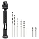 FiLwW Pin Vise Hand Drill, 20 Pieces Hand Drill Bits Set, Manual Craft Drill Sharp HSS Micro Mini Twist Drill Bits Set, Small Rotary Tools for Wood, Plastic, Miniature