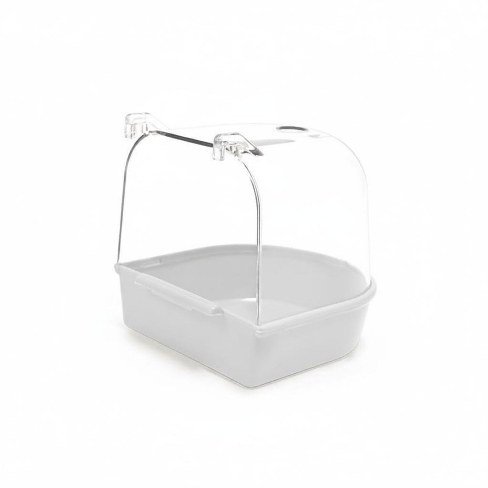 vstora multi-purpose bird enclosure bath house easy installation parrot bathing container splash-proof external bird bathtub clear view for parrots, small birds, budgies, white
