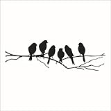 Aufklebermaße: 26X60CM; Stonges Bäume Vögel Wohnzimmer Wandtattoo Schlafzimmer Hand Wandaufkleber wasserdicht abnehmbare Wandbild