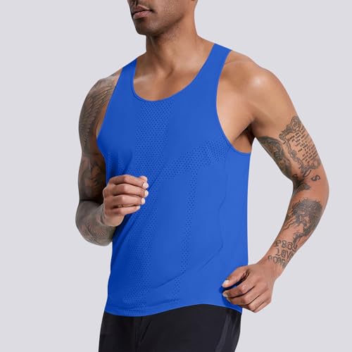 Men's Tank Tops Breathable Solid Color Quick Dry Crewneck Shirt Sleeveless Slim Trendy 2025 Outdoor Workout Tanks2