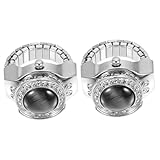  DEARMAMY 2 Pcs Montre Anneau Ice Watch Retro Montre Bague années 90 étain Montre Bague Vintage Montre Bague Ancienne Or Montre à Bague exquise Montre Bague à la Mode Verre de Quartz Silver