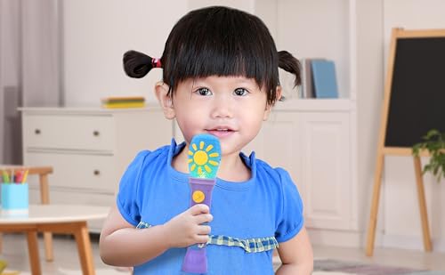 Image of eKids Ms Rachel Toy Microphone for Kids, Includes Built-in Music and Lights, Toddler Toys (Purple)
