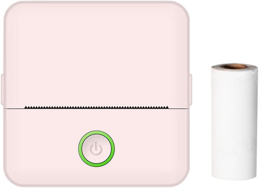 Eacam Pocket Printer Mini Portable Thermal Printer Machine Wireless BT Connection for Picture Label DIY Handcraft List Receipt Paper Instant Sticker Mini Printer with 1 Roll Thermal Paper