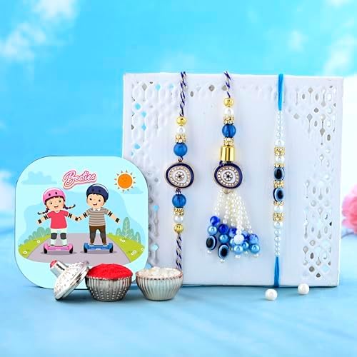 BAMALI Customized Rakhi Combo Gift For Brother & Bhabhi – Lumba Rakhi Set With Roli And Chawal For Raksha Bandhan - View #6