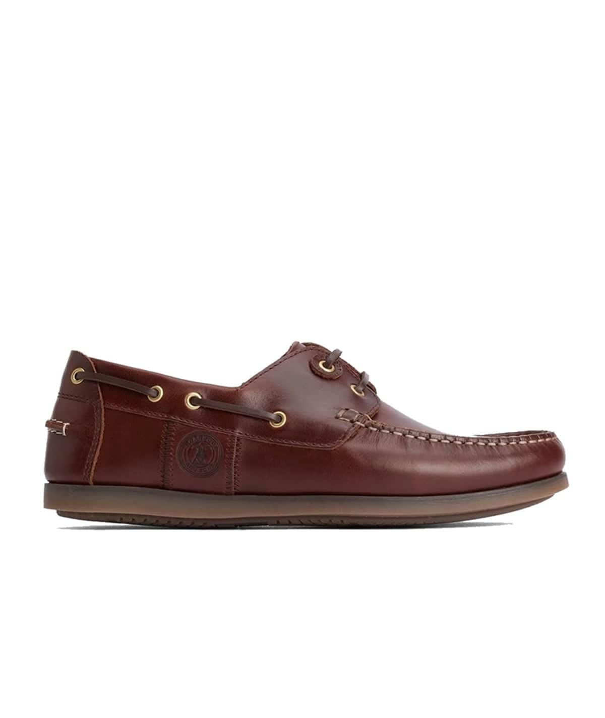 Barbour Wake Bootsschuhe für Herren, Mahagoni-Leder und Nubuk, klassische Schnürschuhe, lässige Sommerschuhe