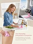 Phone Stand for Desk, Pink Cell Phone Holder Foldable Tablet Holder Height and Angle Adjustable Full Anti-Slip Base Compatible with Smartphones and Tablets, 1 Pack