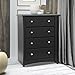 Storkcraft Crescent 4 Drawer Chest (Black) – GREENGUARD Gold Certified, Easy-to-Match Chest of Drawers for Nursery and Kids Bedroom, Dresser Organizer for Children’s Bedroom