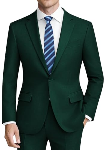 MAGE MALE Mens 2 Piece Suit Slim Fit Solid Wedding