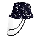 Chapeau de Protection Transparent, Chapeau de pêcheur extérieur Chapeau de Soleil Chapeau de Protection L, Motif Animal Oiseau Hirondelle sans Couture