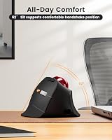 ProtoArc EM05 NL Vertikale Kabellose Trackball Maus 62°, Rot – Ansicht 7