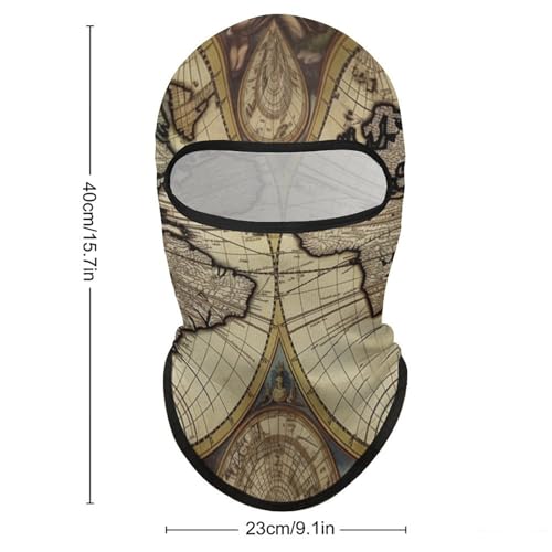Balaclava para Hombres Máscara de Esquí Mapa Antiguo Mundo Globo Máscara Facial Invierno para Ciclismo miniatura 2