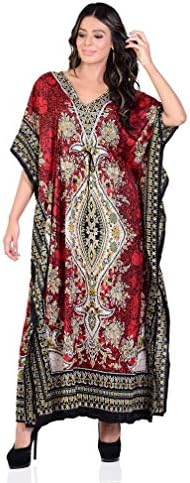 Shah Crafts. Women Kaftan Tunic Kimono Long Maxi Party Dress for Loungewear Holidays Nightwear Beach Cover Up Caftans Free Size