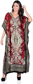 Shah Crafts. Women Kaftan Tunic Kimono Long Maxi Party Dress for Loungewear Holidays Nightwear Beach Cover Up Caftans Free Size