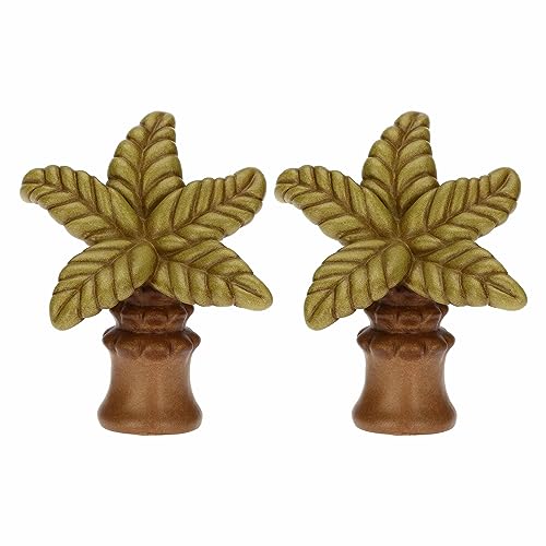 Thun - Set 2 Palme In Ceramica Decorata A Mano, Linea Presepe Classico, Decorazioni Natale Casa, 11 Cm H