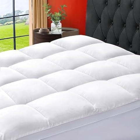 SOPAT Mattress Topper Queen Size Extra Thick Mattress Pad 8-21" Deep Pocket Soft Down Alternative Fill Mattress Protector Pillow Top Mattress Cover (60x80 Inches, White) Cover