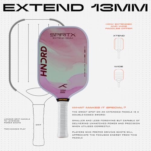 Image of Hundred Spirit X Flow Blast - Pickleball Paddle | 13mm Core | Wide Body Power Paddle | Enhanced Sweet Spot | Ideal for Beginners & Intermediate Players | Free Paddle Bag