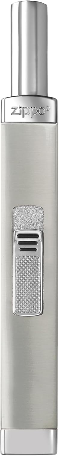 Zippo Candle Lighter – Chrome Brushed – Butane Gas Refillable – Soft-Touch Ignition – Windproof Flame