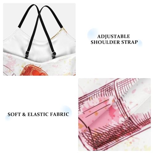 Girls One Piece Swimsuits Wine Bottles and Glasses Pattern Sport Halter Swimwear Beach Bathing Suit, 5-6T3