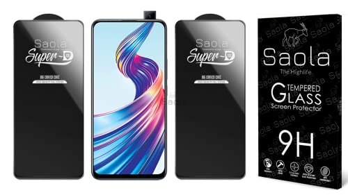 Image of Saola Hd+ Oleophobic Tempered Glass Screen Protector For Vivo V15 Pro (Pack Of 2) With Free Installation Kit. Full Screen Coverage - 6.39 Inch