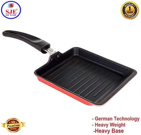 SJEWARE Aluminium Non-Stick Egg Pan Red and Black 1 Year Warranty Small
