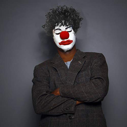 FRCOLOR Colorido Afro Peruca Curta Encaracolado Preto Halloween Palhaço Cosplay Peruca Dos Anos 70 D