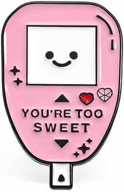 Diabetes Awareness Lapel Pins - Cute Medical Glucose Meter Enamel Pins Brooch for Backpacks, Jackets,Hats with "Youre Too Sweet", Blood Sugar Brooches Gift for Nurses, Doctors,Girls,Teenages