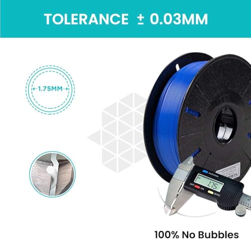 Image of Tesseract Premium PLA + 1.75mm 3D Printing Filament | Dimensional Accuracy + /- 0.03mm | Compatible with Most FDM Printers | 800 Grams 3D Printer Filament - PLA Blue (Pack of 1)