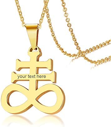 VNOX Stainless Steel Inverted Pentagram Sigil of Lucifer Pagan Occult Seal of Satan Satanic Symbol Pendant Necklace Religious Jewellery,Free Chain