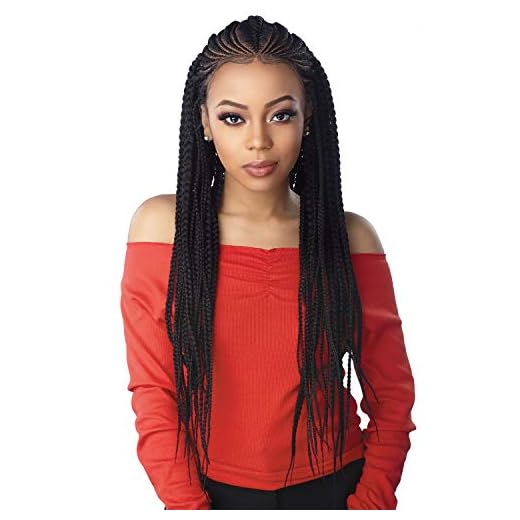 Sensationnel lace front wig - cloud 9 13x7 lace feed in fulani cornrow