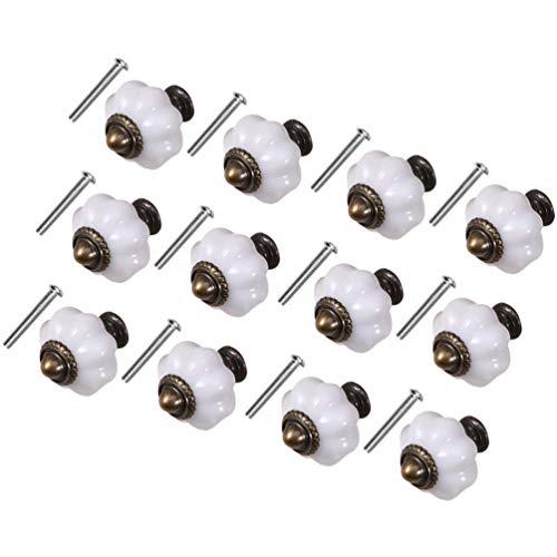 Scicalife 12 peças puxadores de cerâmica para gabinete, gaveta, armário, puxador criativo, para port