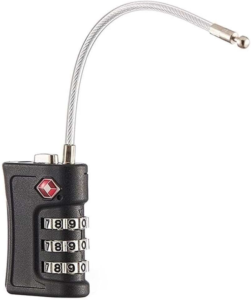 Cadeado TSA com Cabo de Aço e Senha (CORES SORTIDAS) para Mala de Viagem, Mochila, Armário e Academia, Segurança Ajustável e Prática para Uso Diário – Qualidade Premium LNSTORE