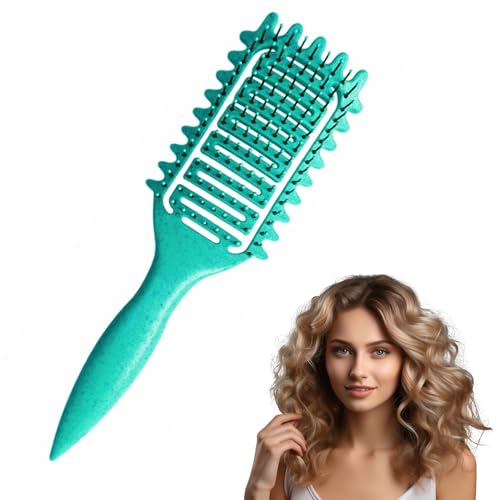 Cepillo pelo - Cepillo pelo rizado CHARMNAIL | Cepillo Aireado de PP, Mango Ergonómico, Verde | 24,2x6,8x3,6cm, 57,8g | Para Hombres/Mujeres, Pelo Rizado/Ondulado/Estucturado