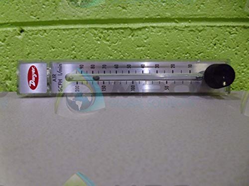 Dwyer® Rate-Master® Flowmeter, RMB-54D-SSV, 3% Acc, 20-200 SCFH & 10-95 LPM air, SS Valve, PC Body