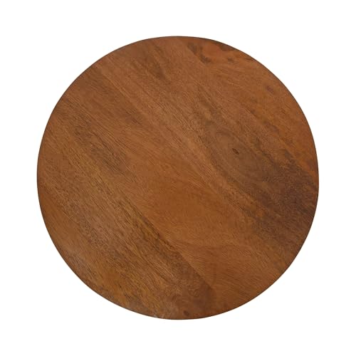 Kate and Laurel Jakob Modern Wooden Round Side Table; 12 x 24; Walnut Brown; Circle Pedestal Table for Use as Bedroom Nightstand; Indoor Plant Stand; or Decorative Living Room Table by Kate and Laurel - Image 5