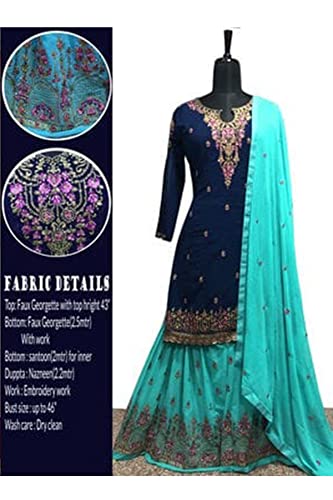 Image of SHAFNUFAB Women Semi Stitched suit for women with dupatta Ladies use for women For Emboirdery palazzo suit for And dress for wedding