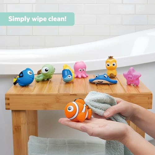 Image of Disney Finding Nemo Just Keep Splashing 8 Piece Bath Set by Bright Starts, Featuring Nemo, Dory, Crush and More Baby Bath Squirter Toys, Unisex, 9 Months+