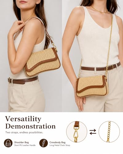 Image of Amszke Shoulder Bag for Women Y2K Crossbody Purse PU Leather Underarm Handbag 2 Adjustable Strap for Daily Commute Travel