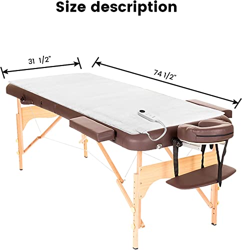Massage Table Warmer Heating Pad Professional Spa Massage Bed Warmer With 8 Timer And 6 Heat Settings, Thickened & Soft Fleece, 30 Inch X 74 Inch #TOP7