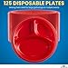 1InTheHome Red Plastic Plates, Divided Plates Disposable, Plastic Plates for Party, 3 Compartment, 10 1/4 Inch, 125 Pack