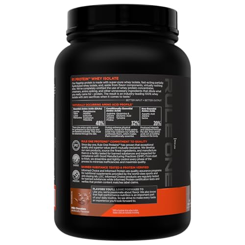 Image of Rule 1 Proteins R1 Protein Whey Isolate, Milk Chocolate, 21 Servings | 25g of Protein from Whey Isolates and Hydrolysate isolates for Workout Recovery and anytime use