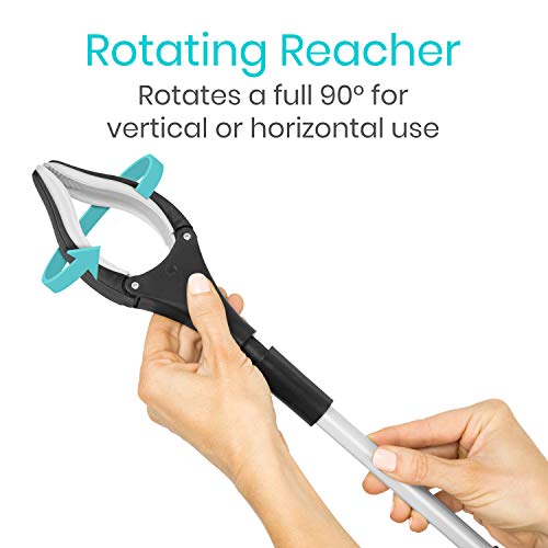 Vive Reacher Grabber 32" - Extra Long Mobility Aid - Rotating Hand, Heavy Duty Grip Arm - Reaching Assist Tool For Trash Pickup, Litter Picker, Garden Nabber, Disabled, Handicap Arm #TOP3