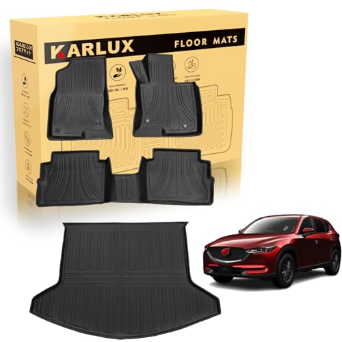 KARLUX �}�c�_ CX-5 KF�n ��p�̃t���A�}�b�g�����Q�b�W�}�b�g4�_�Z�b�g �B3D�J�[�}�b�g�͖h���E�h���E�h����TPE�f�ސ��B�}�c�_ CX-5 KF�n 2017�N6��-���s �ɍœK�����ꂽ�J�X�^���݌v (1-2��ڃt���A�}�b�g+���Q�b�W�}�b�g)