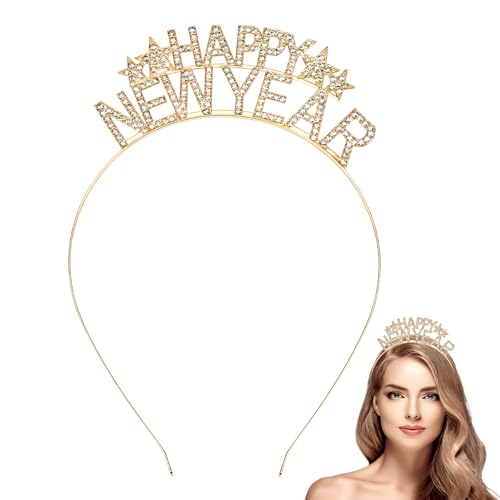 Happy New Year Cerchietto per capelli con brillantini, Cerchietto Capodanno 2026, accessorio per capelli per capodanno, anno nuovo